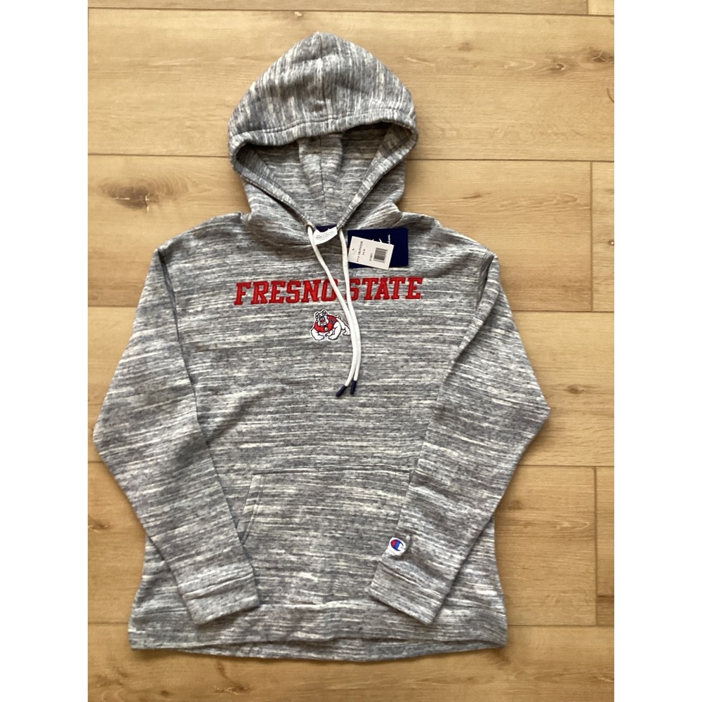 Champion Fresno State Bulldogs Hoodie Gray pullover Sweatshirt size Small